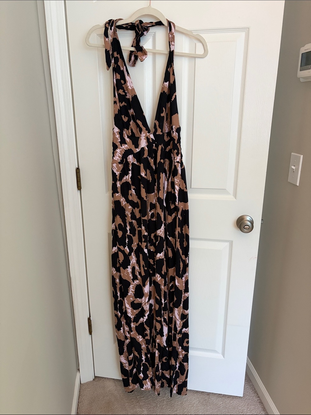 Diane von Furstenberg for Target Black Halter Dress with Taupe and Blush Print